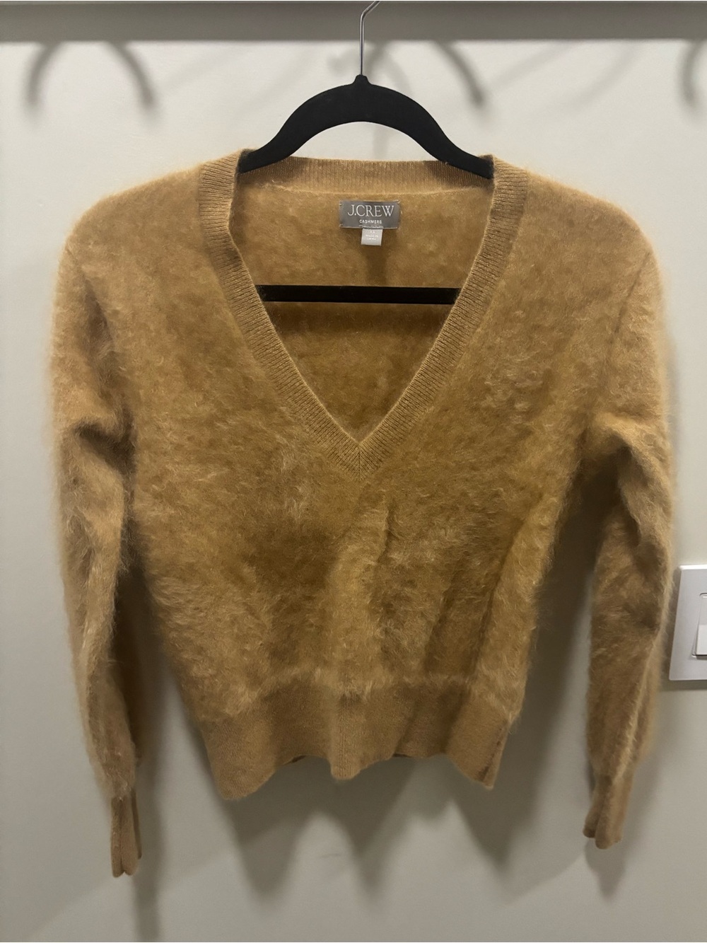 J. Crew Women's brushed cashmere sweater in Camel